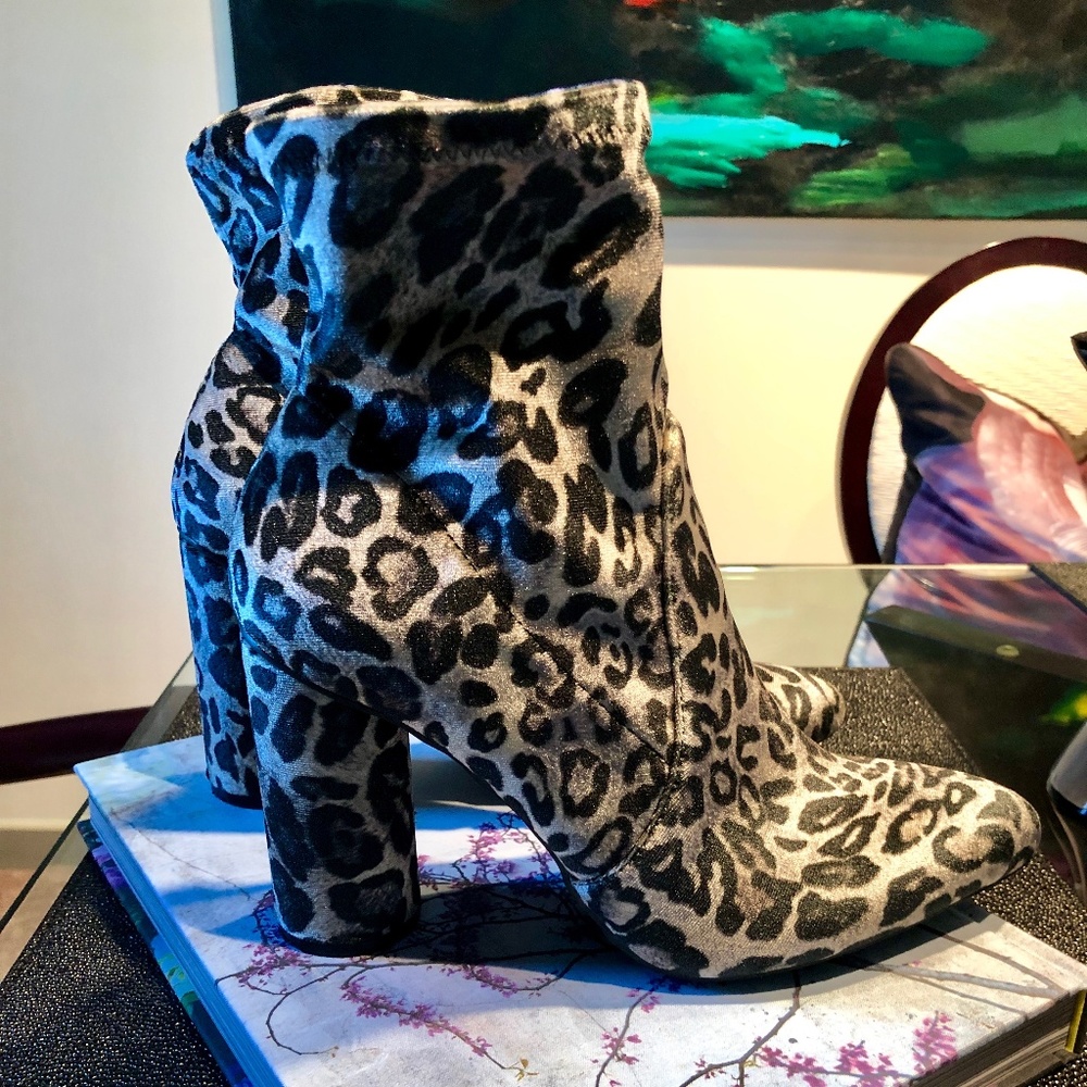 Velvet Leopard Booties Size 9.5